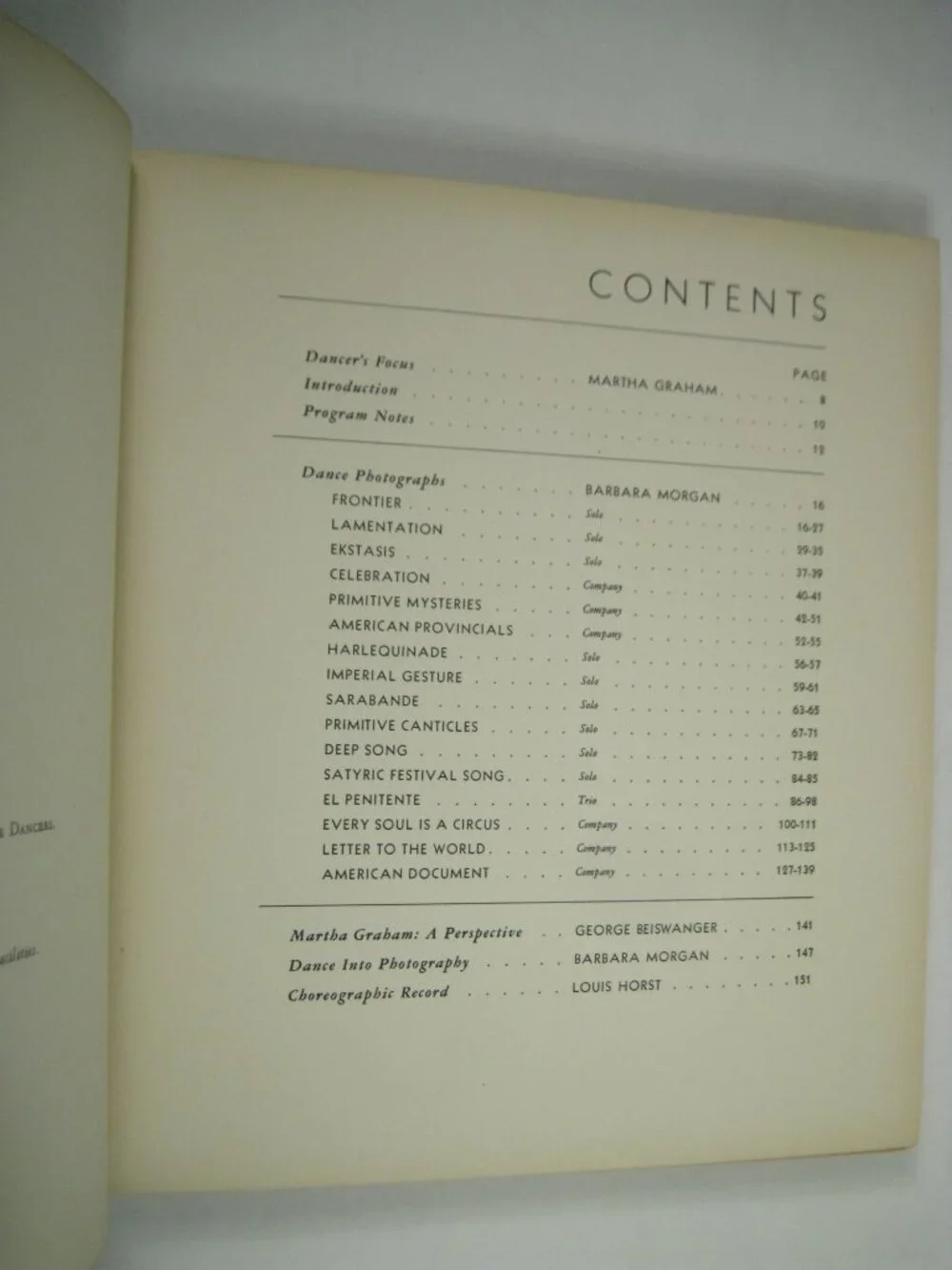 Martha Graham Sixteen Dances Hardcover Barbara Morgan 1941 Ballet Dance FAIR
